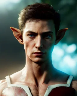 Close up photo 🧝♂🌘💪🏻 young male elf,high quality, very detailed, vfx,8k,4k,masterpiece, UHd,concept art, ,artstation,epic