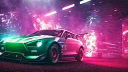 Create a visual Dystopian background representation of Dominus Sound hardstyle dance , where music technology reigns supreme. Emphasize the dominance of dystopian digital elements with a sleek and powerful aesthetic. no text