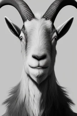 award winning portrait of a male anthropomorphic goat long black hair. character design by cory loftis, fenghua zhong, ryohei hase, ismail inceoglu and ruan jia. unreal engine 5, artistic lighting, highly detailed, photorealistic, fantasy