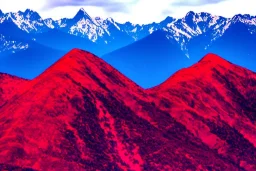 mountains with a giant red text saying lol