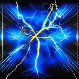 blue and golden electric background