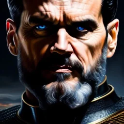 Ultra detailed fullbody Portrait in oil on canvas of General Zod (DC) with armor,intense stare,extremely detailed digital painting, extremely detailed face,crystal clear Big eyes, mystical colors ,perfectly centered image, perfect composition, rim light, beautiful lighting, 8k, stunning scene, raytracing, anatomically correct, in the style of robert e howard and Ken Kelley and Ohrai Noriyoshi and Simon Bisley and tomzj1