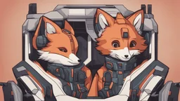 a sci-fi cute little fox head