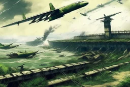 The Last of us FEDRA Military Hiroshima Bombing, no people just scenery and planes.