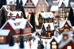 Ultra realistic photo, christmas village, captured with professional DSLR camera, 64k, ultra detailed