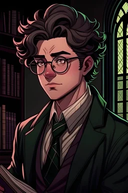 Dark academia as a handsome man in his mid twenties.