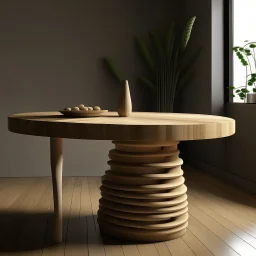 Table inspired by the rounded pasta concept