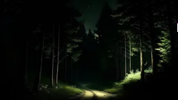summer night forest forest road