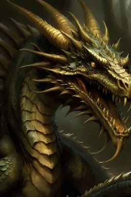 un dragon ; ce dernier était grand et énorme, il avait un corps recouvert d’écailles dures, une grande gueule armée de dents acérées, des jambes courtaudes et des pattes griffes. Ce dragon était dangereux effrayant et agressif.