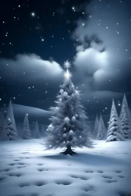 arbol de navidad con atmosfera de ñieve