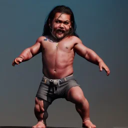 Jason Momoa toddler, full body, dramatic lighting, hyper realistic