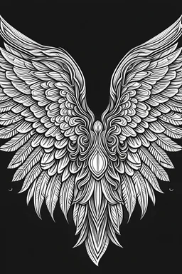 Create a mysterious wings line art