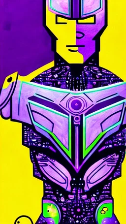 cyborg man, super ,nion ,purple, extremely beautiful art, cosmic, highly creative, rich colors, amazing details