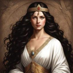 In the corner, a figure emerges from the shadows. It's Maria Magdalena, her eyes gleaming with a mixture of allure and danger. She moves towards you with a grace that captivates your every sense, drawing you in like a moth to a flame. The scent of myrrh and frankincense fills your nostrils, swirling around you in a heady haze. Maria Magdalena's presence is electrifying, a magnetic force that pulls you closer with each step she takes.