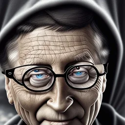 close up of sad, abandoned, miserable BILL GATES chained to a tree with dark robed figure nearby, family home, winter, black-cloaked figure near dog, loneliness, 8k resolution, high-quality, fine-detail, iridescent, intricate, digital art, detailed matte, volumetric lighting, illustration, 3D octane render, brian froud, howard lyon, selina french, anna dittmann, annie stokes, lisa parker, greg rutowski