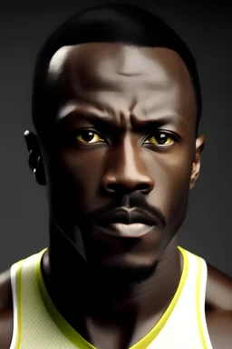 fait Usain Bolt avec une moustache