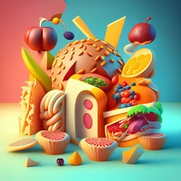 background is illustration of food 3d style. HD