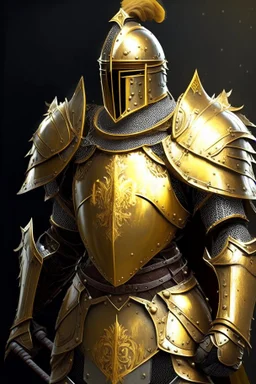 medival paladin with golden armor