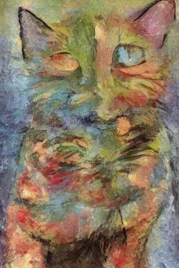 painting of a happy cat