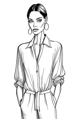 Very simple lines Hand drawn Fashion sketch