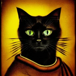 portrait of Cat by Leonardo da Vinci style