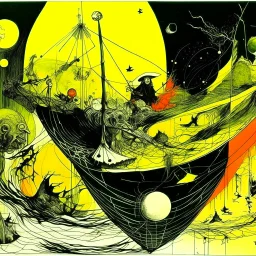 Global warming graph schema, abstract surrealism, by Graham Sutherland and Arthur Secunda, The curse of adverse suggestion, by Victor Pasmore and Tracey Adams, mind-bending illustration hiper detailed alusive and explicite