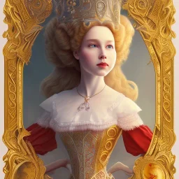 "Queen of Hearts" book young man character of "Alice in the wonderland".Detailed face, detailed eyes, Realistic lighting,elegant dress,sarcastic smile,.behance contest winner, generative art, baroque, intricate patterns, fractalism, movie still, cartoon.style by Disney,Chie Yoshii,earnst haeckel,james jean.