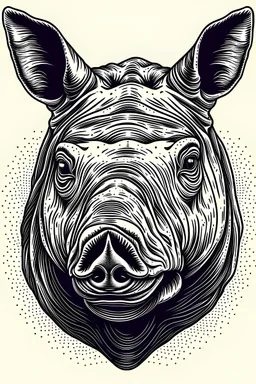 rhino head illustration