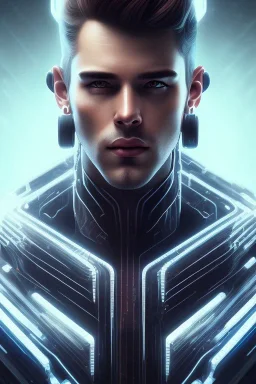 cyberpunk, head, men, portrai, tron