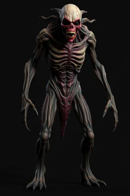 humanoid monster for a horror , silent hill style, creepy, 3d model, t-pose, full lenght