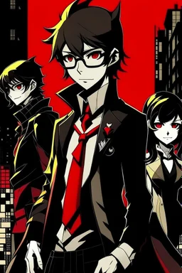 persona 5 style background and character