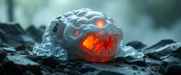 hollow stone made of transparent slime monster