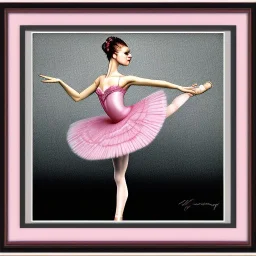 bailarina de ballet en color rosa enmarcada en un rectángulo irregular