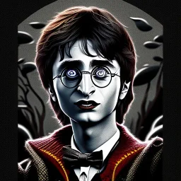 Harry Potter in the style of tim burton