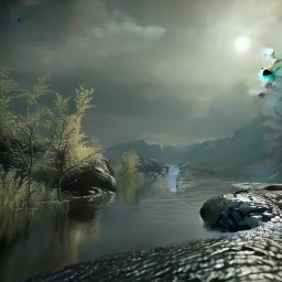 river, underwater, dragon