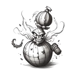 sketch pirate bomb