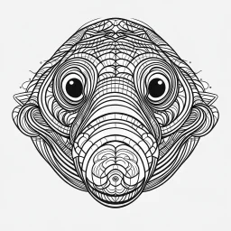 Eel, front view, mandala, minimal lines, cartoon, white back ground color, real style, realistic, minimalistic, minimal black line art, line art, crisp line art, unique coloring sheet, outlined, outline, crisp, crisp line edges, illustration, thin lines, crisp clear lines, line art, clean line art, unique, 8k, amazing, masterpiece, no colors, no dark color, no black color, avoid thick black, minimalistic line edges, pure white back ground, image character full fit to page,