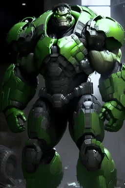 the incredible hulk in power armor