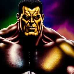 Ultra detailed fullbody Portrait in oil on canvas of Black Adam merges with Thanos,intense stare,extremely detailed digital painting, extremely detailed face,crystal clear Big eyes, mystical colors ,perfectly centered image, perfect composition, rim light, beautiful lighting,masterpiece,8k, stunning scene, raytracing, anatomically correct, in the style of robert e howard and Ken Kelley and Ohrai Noriyoshi and Simon Bisley and tomzj1