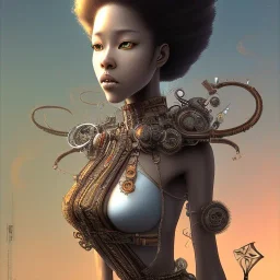 Biomechanical steampunk afro samurai