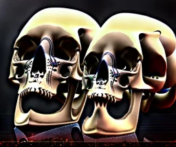 a clamp tool gripping a human skull, tools, tabletop view, medieval background