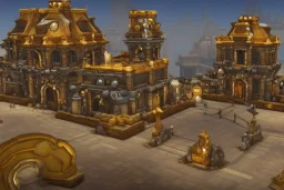 Torchlight 2 architecture made of stone and gold concept in overwatch