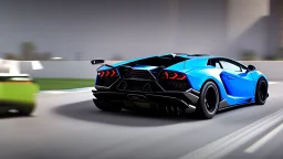 Lamborghini As Bugatti Full Tuned , 4k, photorealistic, Cinematic, rear view
