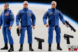 Mike Pence as G.I. Joe toy Doll figure With a pistol space force Blue fabric uniform, black Moonboot