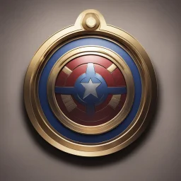 captain america logo animated inside a golden medalion