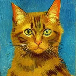 Portrait of a cat by Van Gogh