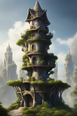 fantasy tower with balcony