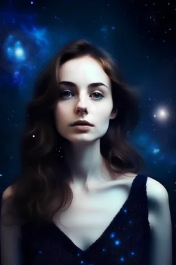 young beautifull woman galactic cosmos