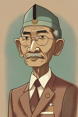 Gambar presiden Indonesia pertama, seokarno dengan tingkat naturalisasi yang estetik