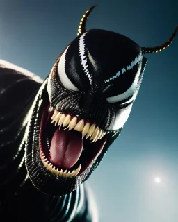 mavel comic book venom, symbiote, web swinging, open mouth, oversized mouth, long teeth and tongue, highly detailed, hyper-detailed, beautifully color-coded, insane details, intricate details, beautifully color graded, Cinematic, Color Grading, Editorial Photography, Depth of Field, DOF, Tilt Blur, White Balance, 32k, Super-Resolution, Megapixel, ProPhoto RGB, VR, Halfrear Lighting, Backlight, photorealistic rendering